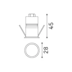 Ideal-Lux - Lampada da incasso QUARK FI 3.0W 3000K BK, 3 x 3 x h5 cm,<Dmora Clearance
