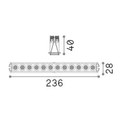 Ideal-Lux - Lampada da incasso LIKA FI SLIM 20W 3000K WH, 24 x 3 x h4 cm,<Dmora Discount