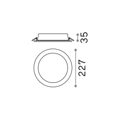 Ideal-Lux - Lampada da incasso GROOVE FI 30W ROUND 4000K, 23 x 23 x h4 cm,<Dmora Online