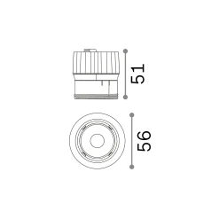 Ideal-Lux - Lampada da incasso DYNAMIC SOURCE 09W 2700K, 6 x 6 x h5 cm,<Dmora Discount