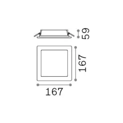 Ideal-Lux - Lampada da incasso BASIC FI IP65 18W SQUARE, 17 x 17 x h6 cm,<Dmora Clearance