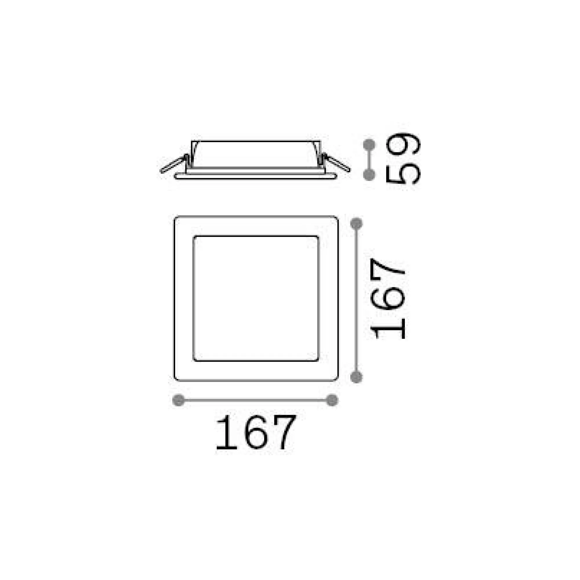 Ideal-Lux - Lampada da incasso BASIC FI IP65 18W SQUARE, 17 x 17 x h6 cm,<Dmora Clearance