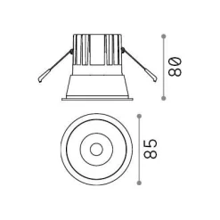 Ideal-Lux - Lampada da incasso GAME TRIM ROUND 11W 3000K WH WH IP65, 9 x 9 x h8 cm,<Dmora Online