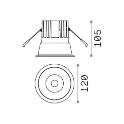 Ideal-Lux - Lampada da incasso GAME TRIM ROUND 20W 3000K WH WH, 12 x 12 x h11 cm,<Dmora Outlet