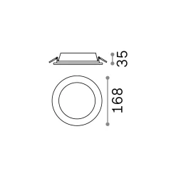 Ideal-Lux - Lampada da incasso GROOVE FI 20W ROUND 4000K, 17 x 17 x h4 cm,<Dmora Outlet