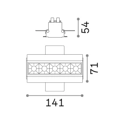 Ideal-Lux - Lampada da incasso LIKA FI TRIMLESS 12W 3000K BK, 14 x 7 x h5 cm,<Dmora Flash Sale