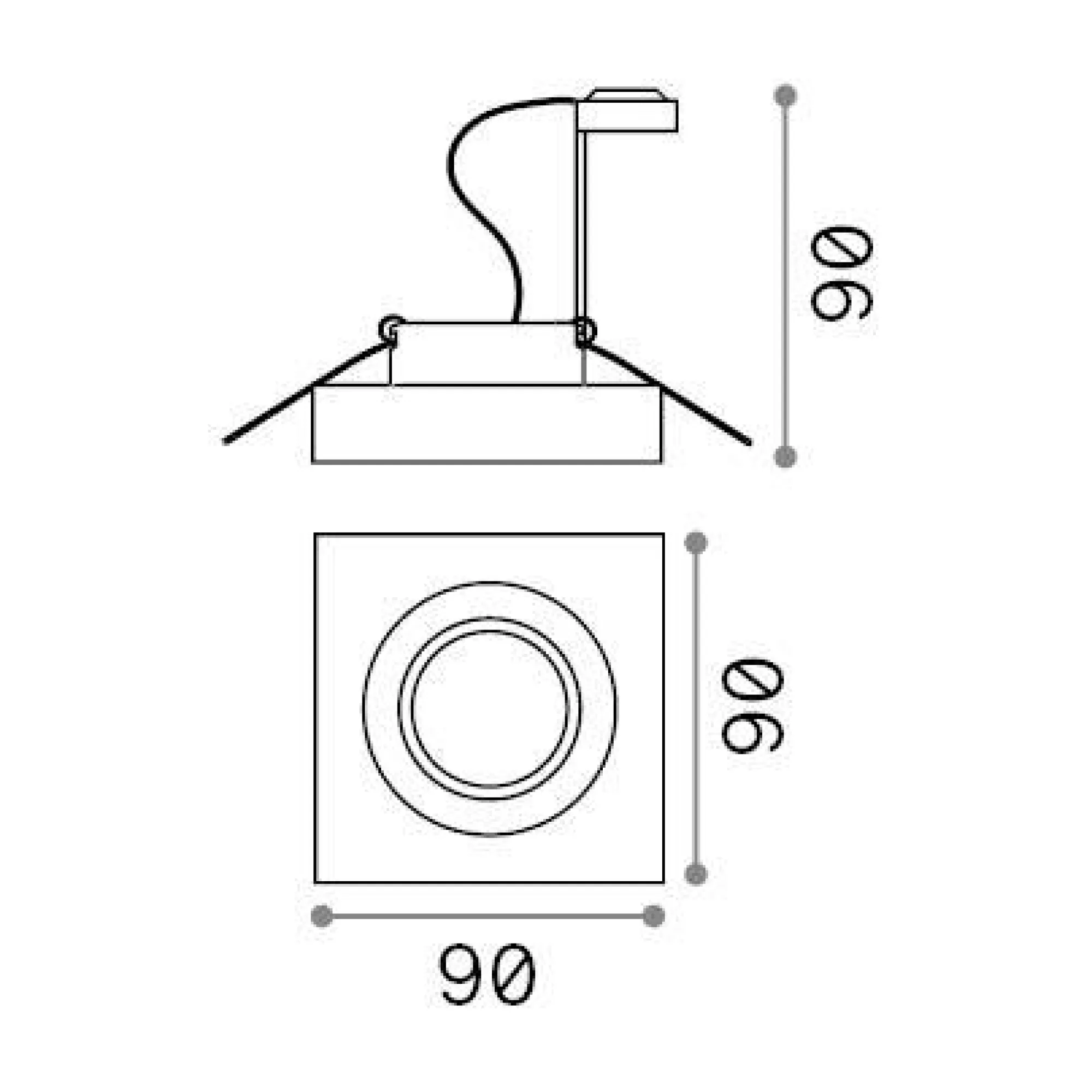 Ideal-Lux - Lampada da incasso BLUES FI SQUARE , 9 x 9 x h9 cm,<Dmora Shop