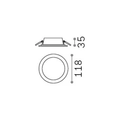 Ideal-Lux - Lampada da incasso GROOVE FI 10W ROUND 4000K, 12 x 12 x h4 cm,<Dmora Clearance