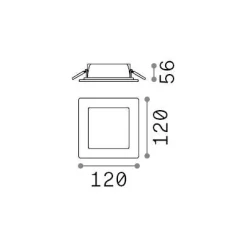 Ideal-Lux - Lampada da incasso BASIC FI IP65 15W SQUARE, 12 x 12 x h6 cm,<Dmora Flash Sale