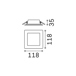 Ideal-Lux - Lampada da incasso GROOVE FI 10W SQUARE 3000K, 12 x 12 x h4 cm,<Dmora Flash Sale