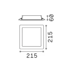 Ideal-Lux - Lampada da incasso BASIC FI IP65 25W SQUARE, 22 x 22 x h6 cm,<Dmora Sale
