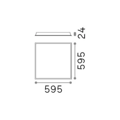 Ideal-Lux - Lampada da incasso LED PANEL FI 3000K CRI80, 60 x 60 x h2 cm,<Dmora Shop