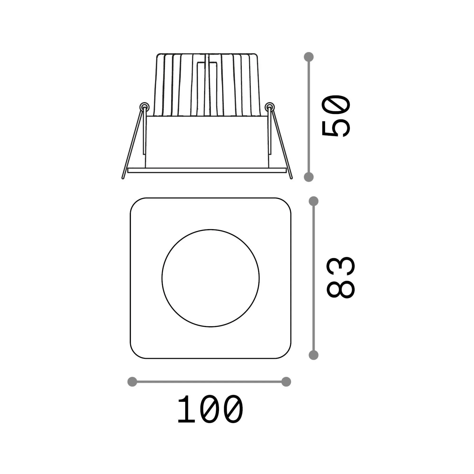 Ideal-Lux - Lampada da incasso ROOM-65 FI SQUARE BK, 10 x 8 x h5 cm,<Dmora New