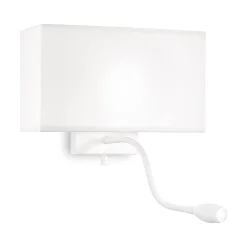 Ideal-Lux - Lampada da parete HOTEL AP2 ALL WHITE, 32 x 23 x h11 cm,<Dmora Sale
