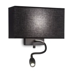 Ideal-Lux - Lampada da parete HOTEL AP2 ALL BLACK, 32 x 23 x h11 cm,<Dmora Clearance