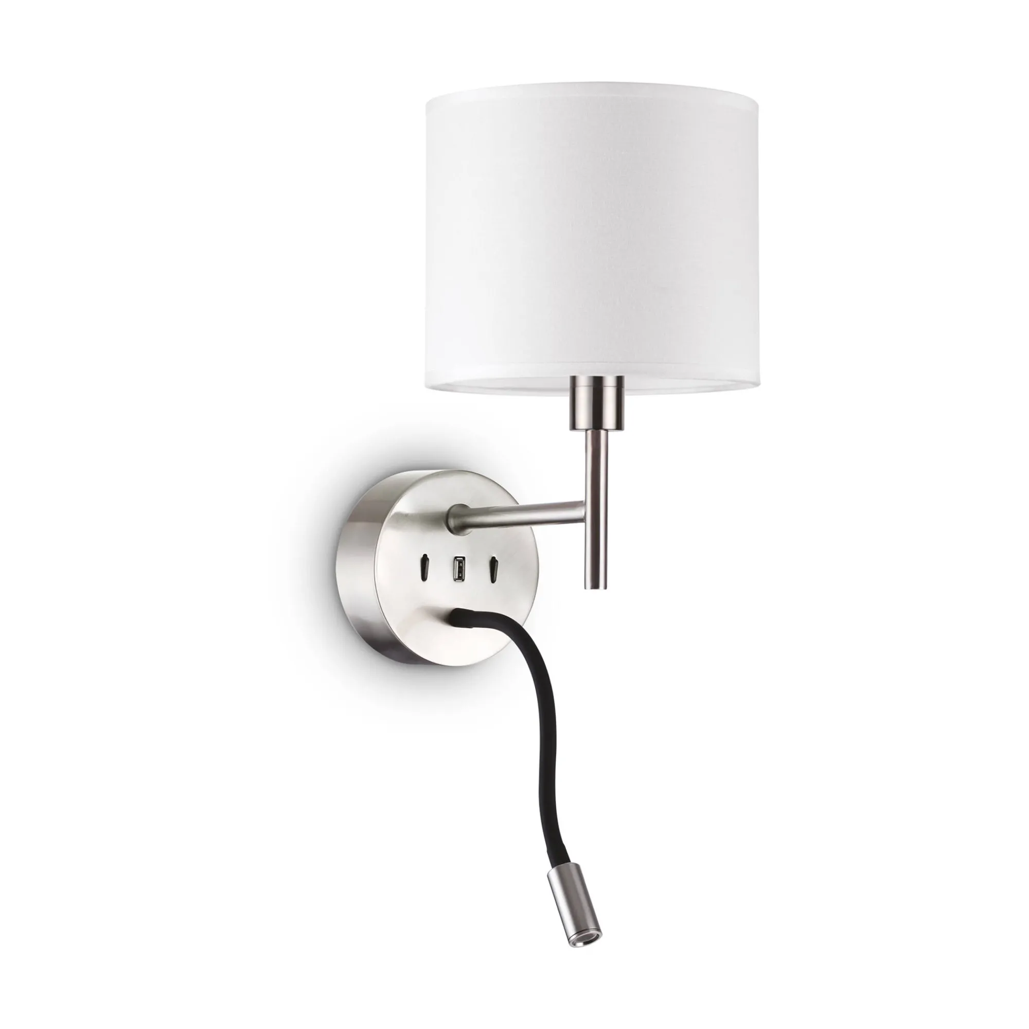 Ideal-Lux - Lampada da parete SET UP MAP2 NICKEL, 12 x 21 x h21 cm,<Dmora Store