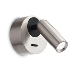 Ideal-Lux - Lampada da parete BEAN AP ROUND NICKEL, 7 x 9 x h11 cm,<Dmora Sale