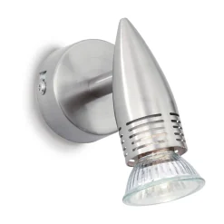 Ideal-Lux - Lampada da parete ALFA AP1 NICKEL, 6 x 11 x h11 cm,<Dmora Shop