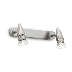 Ideal-Lux - Lampada da parete ALFA AP2 NICKEL, 29 x 11 x h11 cm,<Dmora Sale