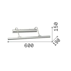 Ideal-Lux - Lampada da parete MIRROR-10 AP4 NICKEL, 60 x 15 x h19 cm,<Dmora Cheap