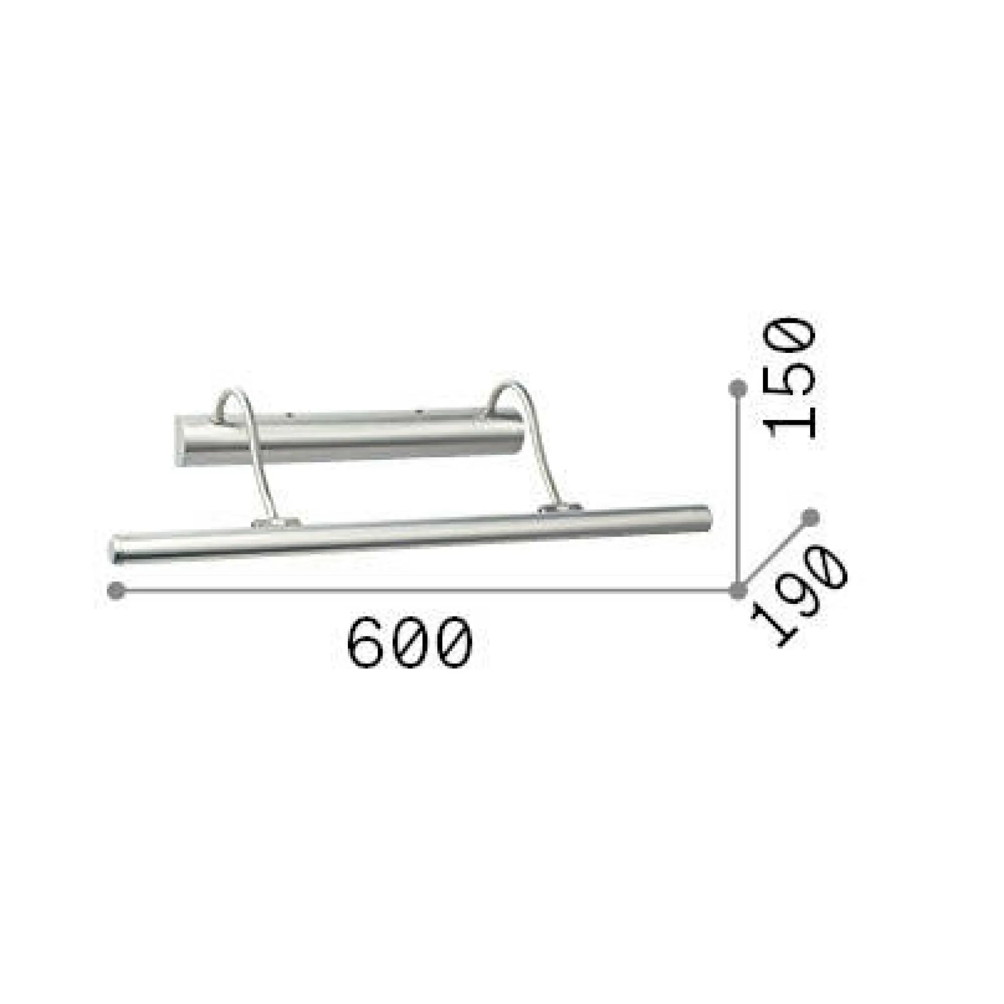Ideal-Lux - Lampada da parete MIRROR-10 AP4 NICKEL, 60 x 15 x h19 cm,<Dmora Cheap