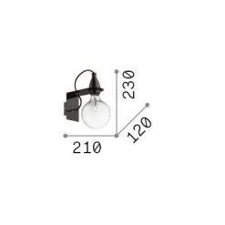 Ideal-Lux - Lampada da parete MINIMAL AP1 , 12 x 23 x h21 cm,<Dmora Cheap