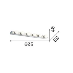 Ideal-Lux - Lampada da parete PRIVE' AP6 , 61 x 4 x h8 cm,<Dmora Best Sale