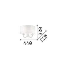 Ideal-Lux - Lampada da parete SWAN AP2, 44 x 30 x h22 cm,<Dmora Flash Sale