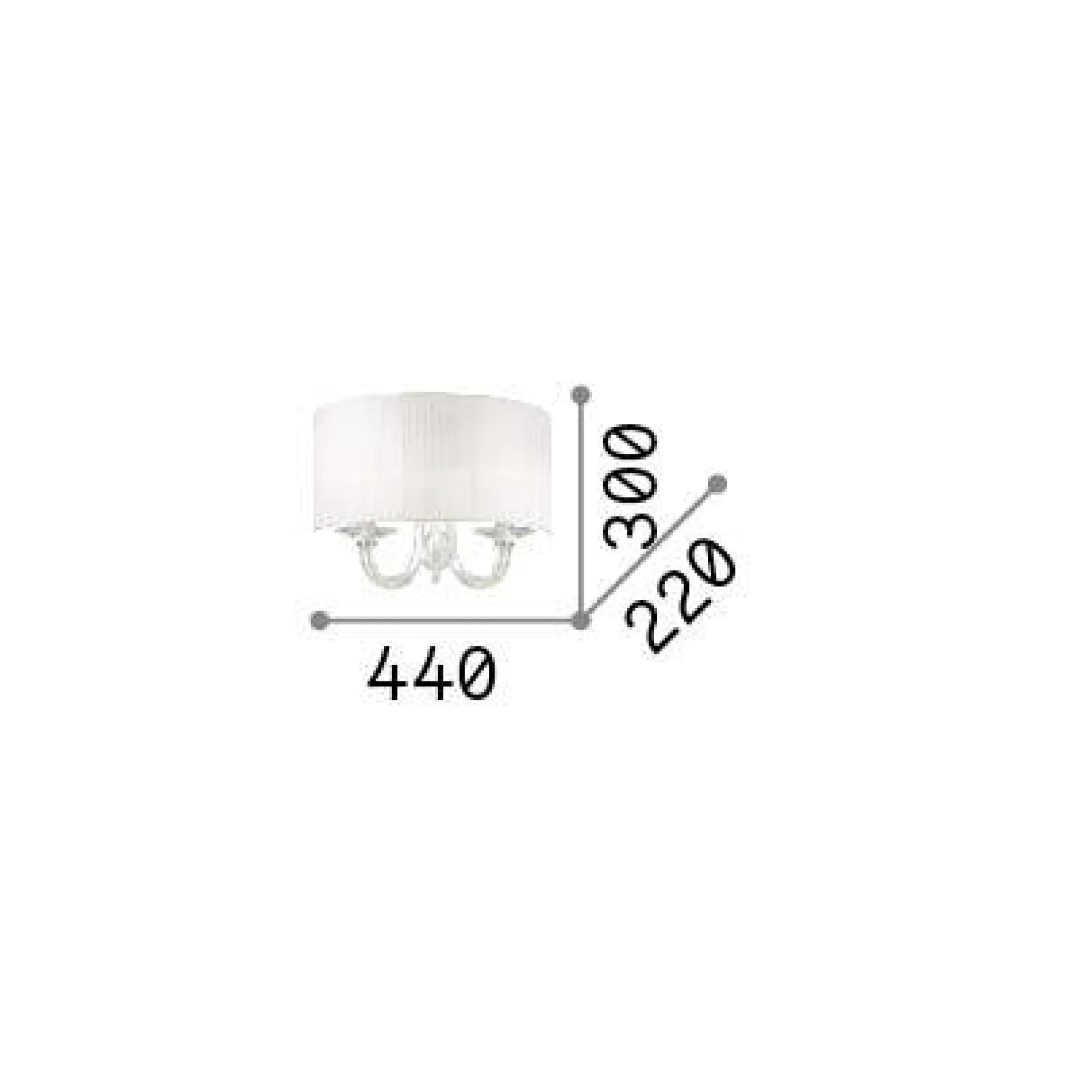 Ideal-Lux - Lampada da parete SWAN AP2, 44 x 30 x h22 cm,<Dmora Flash Sale