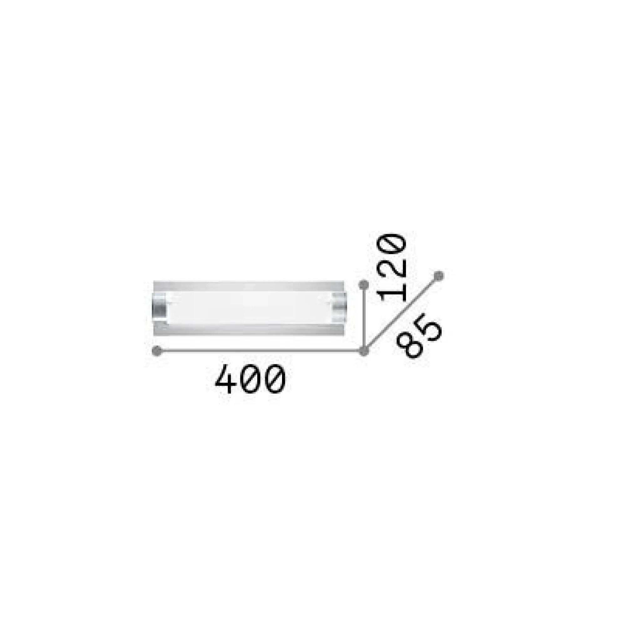 Ideal-Lux - Lampada da parete TUDOR AP2, 40 x 12 x h9 cm,<Dmora Clearance