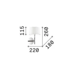Ideal-Lux - Lampada da parete HILTON AP1, 18 x 26 x h22 cm,<Dmora Flash Sale