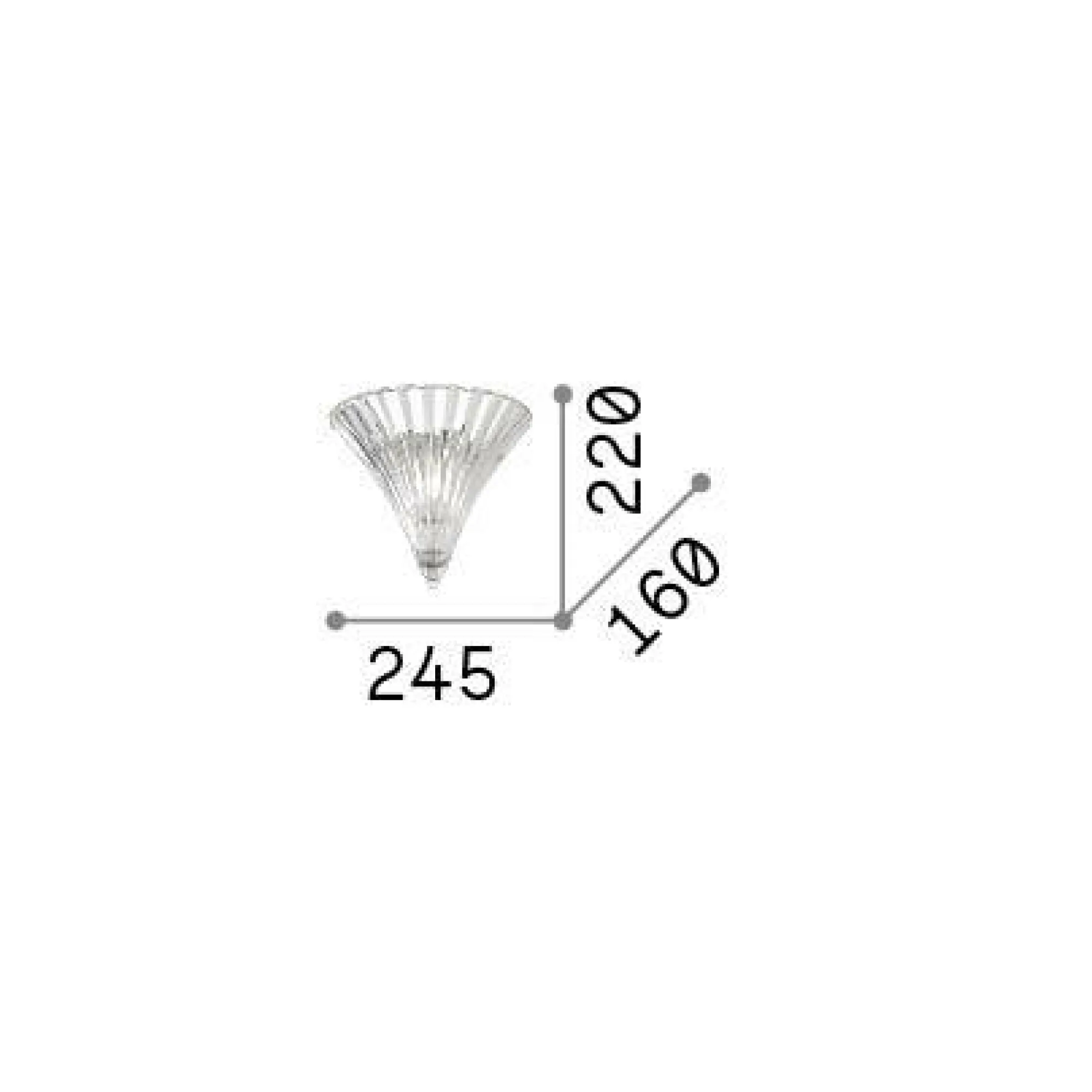 Ideal-Lux - Lampada da parete SANTA AP1 SMALL , 25 x 22 x h16 cm,<Dmora Discount