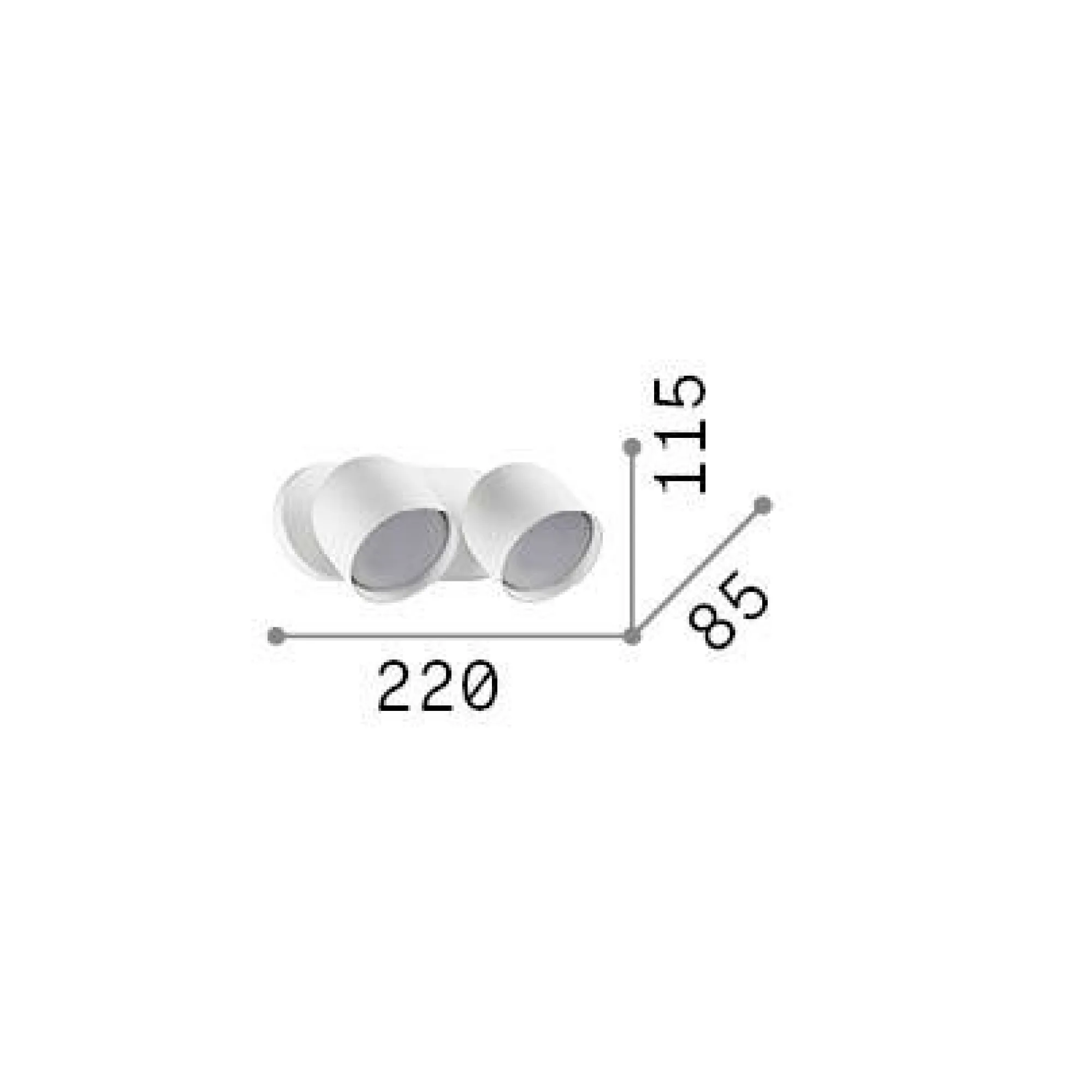 Ideal-Lux - Lampada da parete DODO AP2 , 22 x 12 x h9 cm,<Dmora New