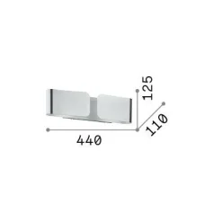 Ideal-Lux - Lampada da parete CLIP AP2 SMALL , 44 x 13 x h11 cm,<Dmora Discount