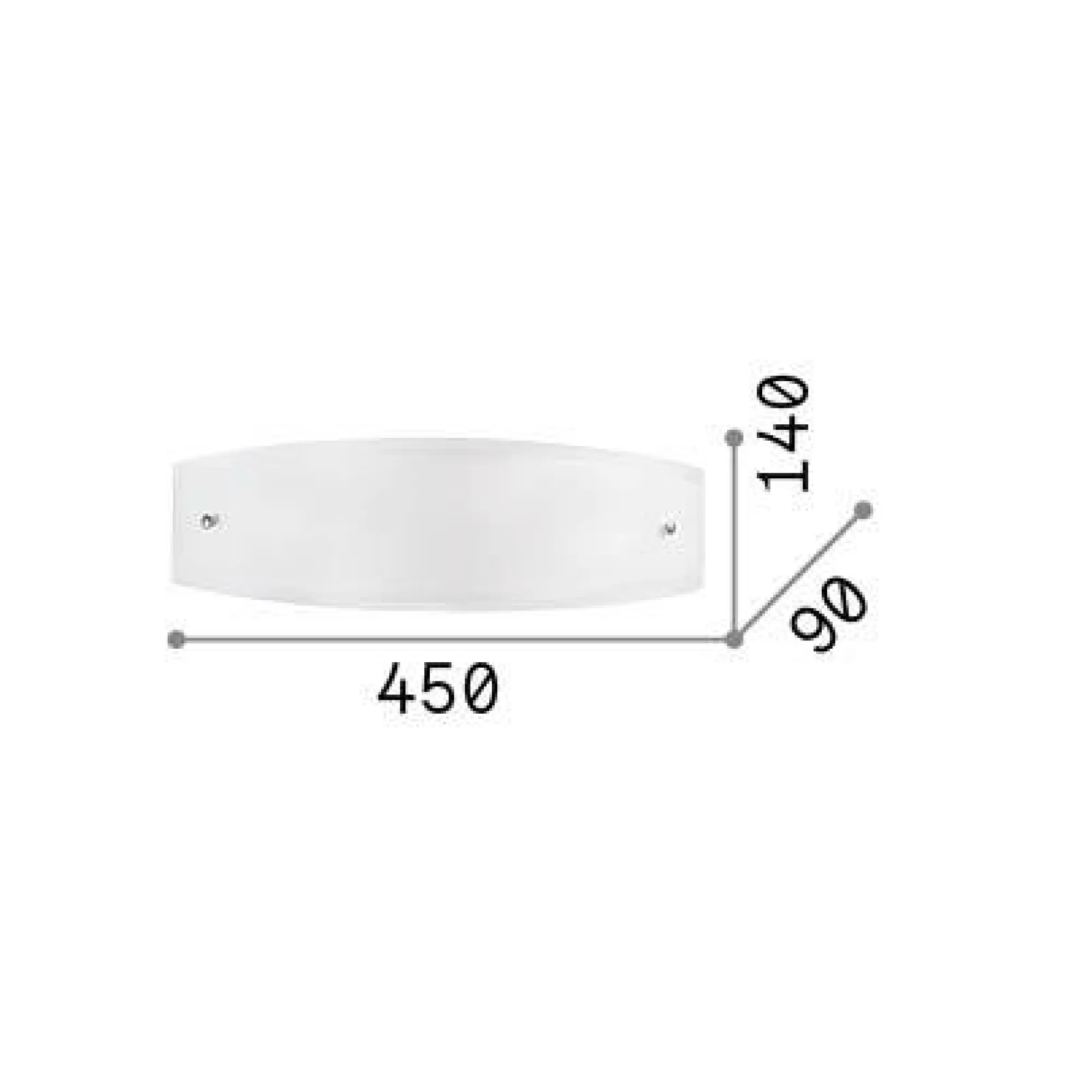 Ideal-Lux - Lampada da parete ALI AP2, 45 x 14 x h9 cm,<Dmora Outlet
