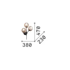 Ideal-Lux - Lampada da parete KEPLER AP3, 38 x 47 x h23 cm,<Dmora New