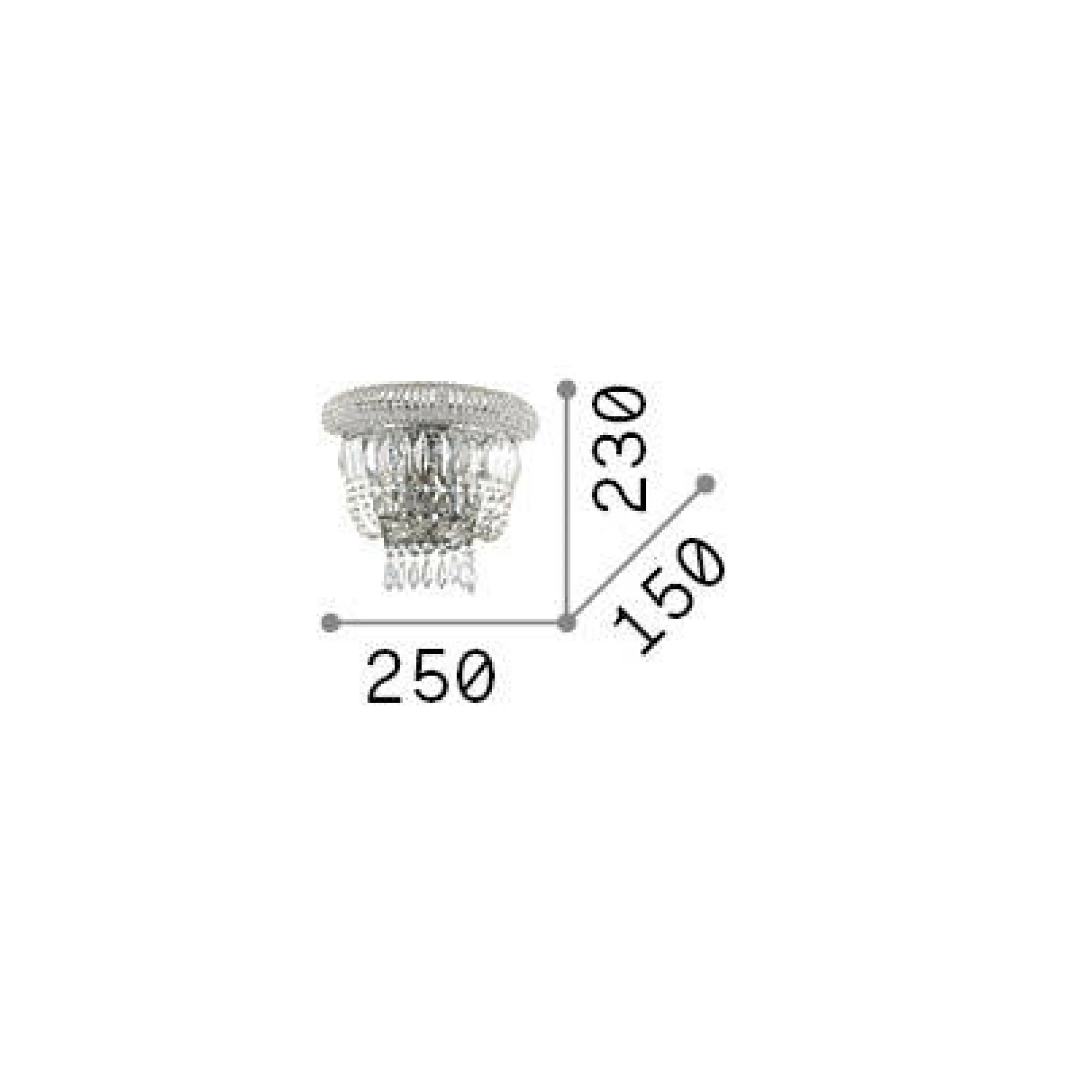 Ideal-Lux - Lampada da parete DUBAI AP2 , 25 x 23 x h15 cm,<Dmora Cheap