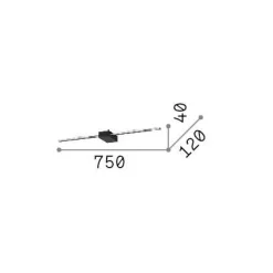 Ideal-Lux - Lampada da parete THEO AP D075 , 75 x 4 x h12 cm,<Dmora Discount