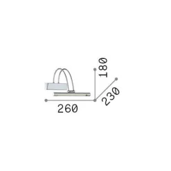 Ideal-Lux - Lampada da parete BOW AP D26 BRUNITO, 26 x 18 x h23 cm,<Dmora Clearance