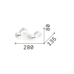 Ideal-Lux - Lampada da parete OBY AP2, 28 x 8 x h14 cm,<Dmora Best