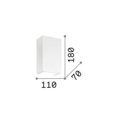 Ideal-Lux - Lampada da parete FLASH GESSO AP1 HIGH, 11 x 18 x h7 cm,<Dmora Fashion