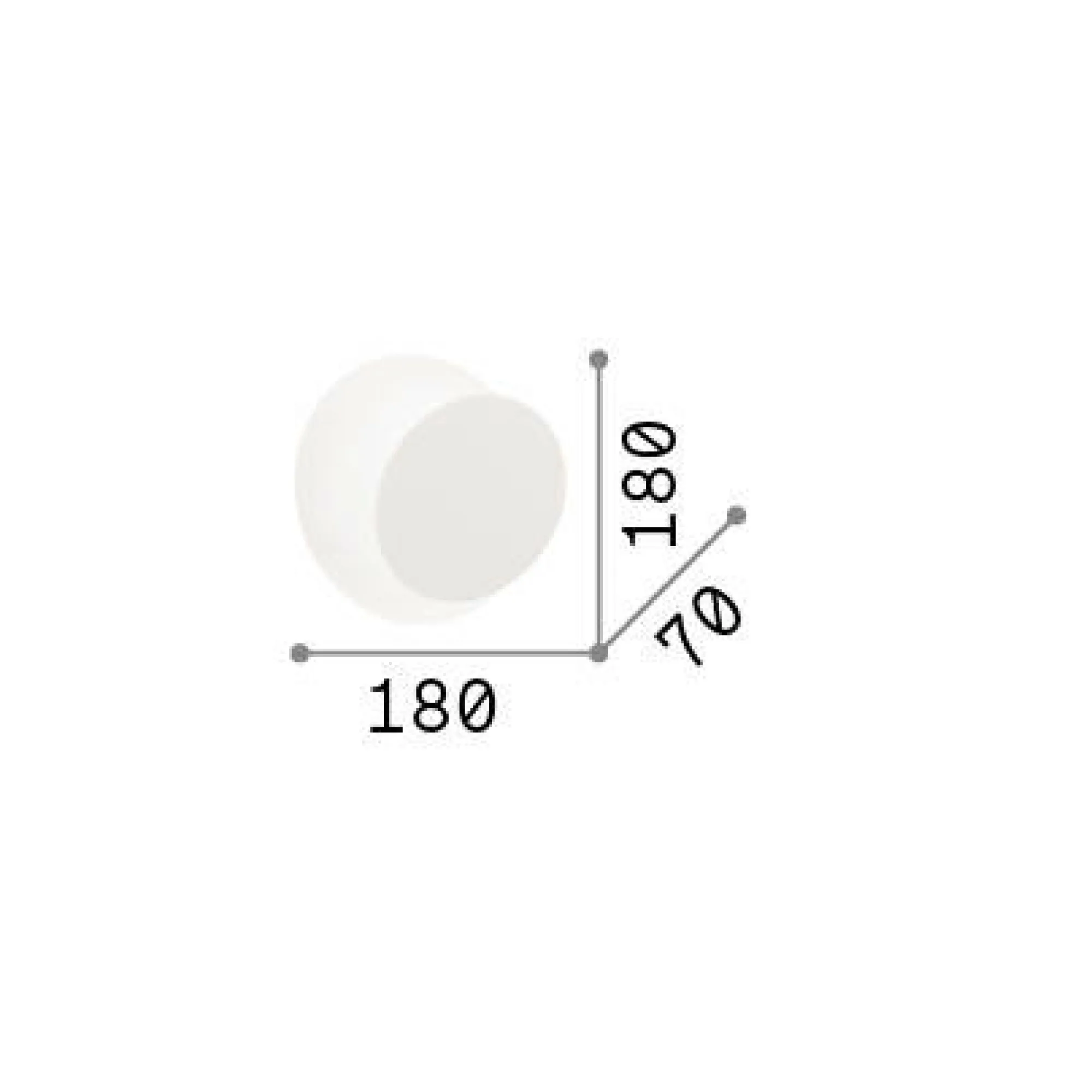Ideal-Lux - Lampada da parete TICK AP , 18 x 18 x h7 cm,<Dmora Shop