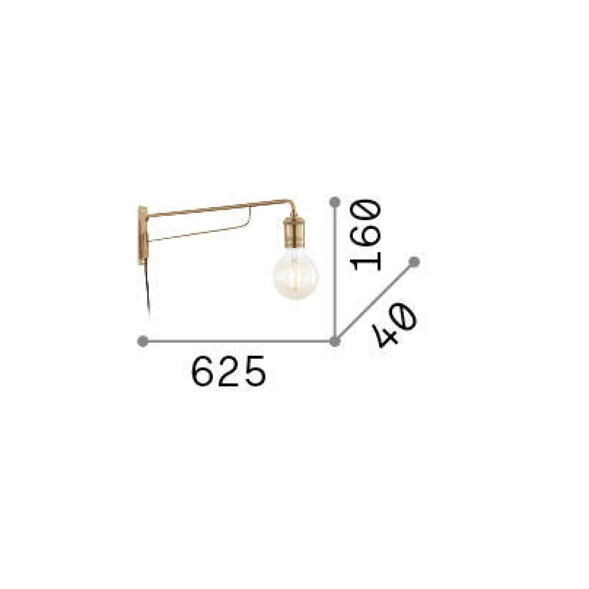 Ideal-Lux - Lampada da parete TRIUMPH AP1 , 4 x 16 x h63 cm,<Dmora Best Sale