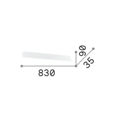 Ideal-Lux - Lampada da parete DELTA AP D083 3000K , 83 x 9 x h4 cm,<Dmora Fashion