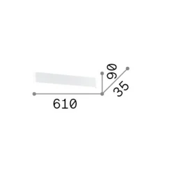 Ideal-Lux - Lampada da parete DELTA AP D061 4000K , 61 x 9 x h4 cm,<Dmora Outlet