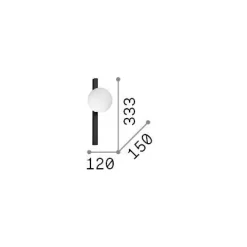 Ideal-Lux - Lampada da parete BINOMIO AP1 , 33 x 12 x h15 cm,<Dmora Clearance