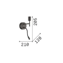 Ideal-Lux - Lampada da parete SET UP MAP2 , 12 x 21 x h21 cm,<Dmora Store