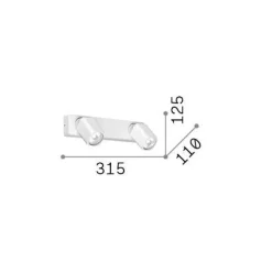 Ideal-Lux - Lampada da parete RUDY AP2 SQUARE , 32 x 13 x h9 cm,<Dmora Shop