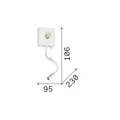 Ideal-Lux - Lampada da parete KID MAP2 , 10 x 11 x h23 cm,<Dmora Sale