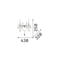 Ideal-Lux - Lampada da parete FLORIAN AP2 , 43 x 25 x h32 cm,<Dmora Cheap